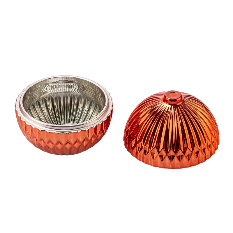 Tsina Bilog na hugis glass candle vessel na may mga lids para sa dekorasyon sa bahay Manufacturer