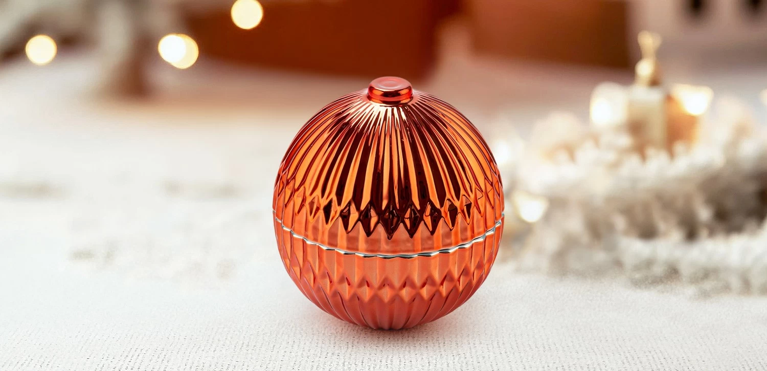 Round Shape Glass Candle Vessels With Lids For Home Decor