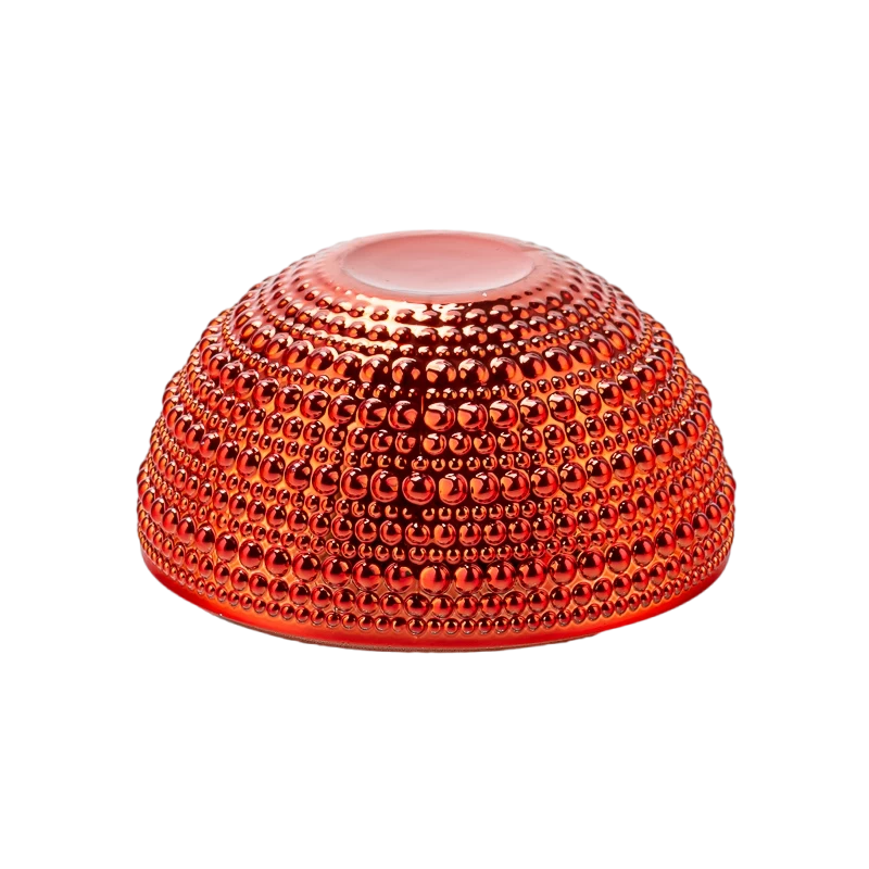 China Wholesale embossed texture spherical Christmas glass candle jars with lids manufacturer