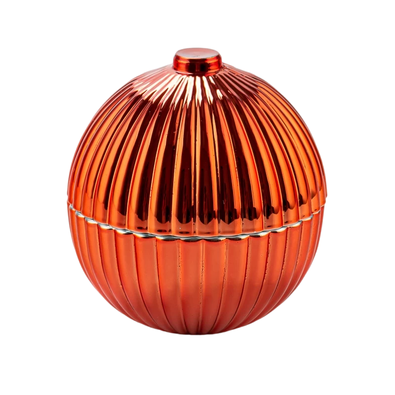 Tsina 4-Ounce Spherical Christmas Red Glass Candle Jar na may Lid Wholesale Manufacturer