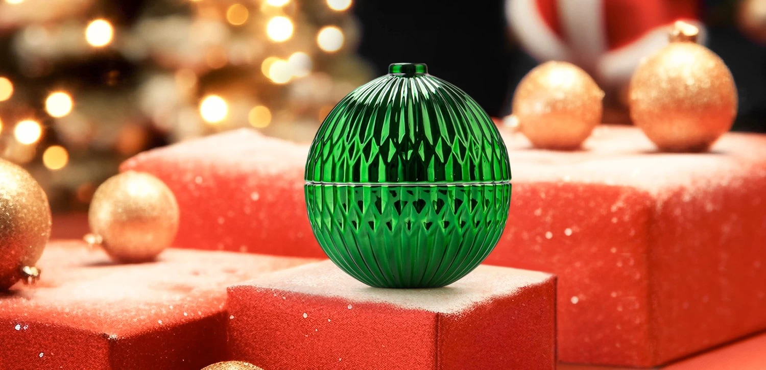 Wholesale spherical faceted glass candle jars with lids