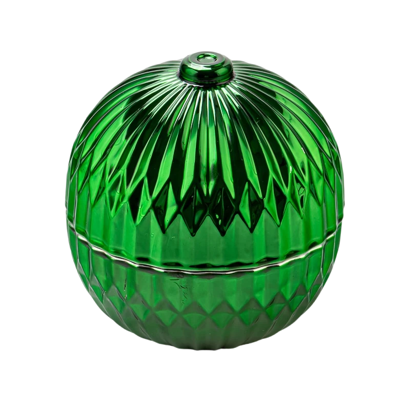China Wholesale Creative Christmas Bauble Glass Candle Jars with Lids manufacturer