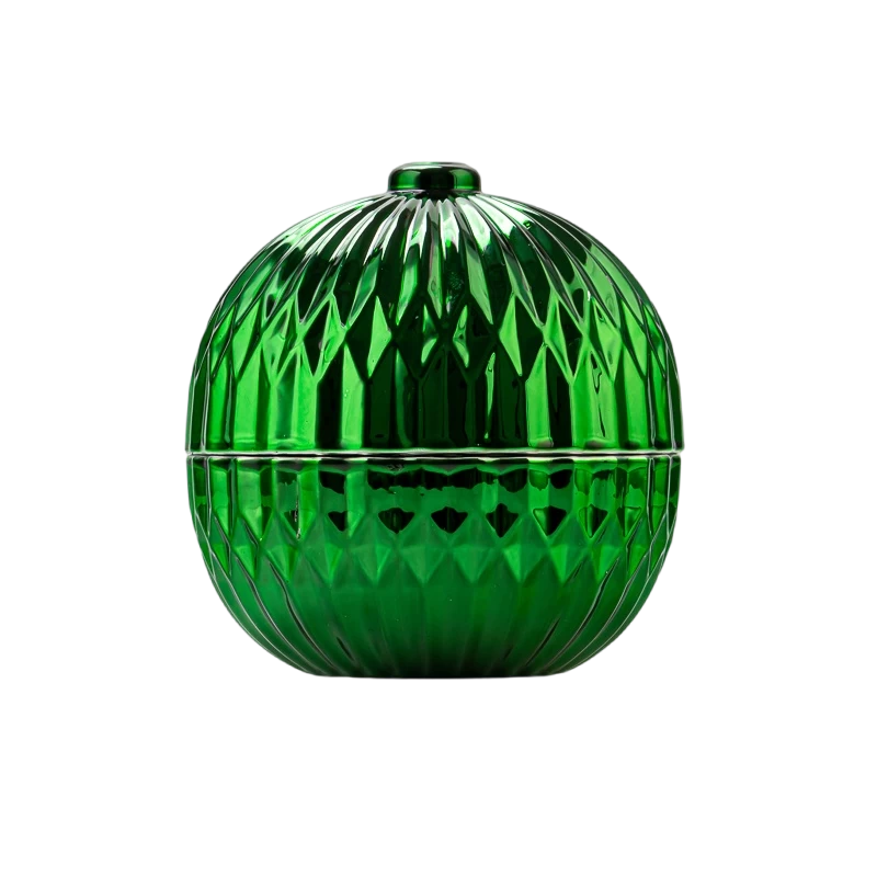China Wholesale Creative Christmas Bauble Glass Candle Jars with Lids manufacturer