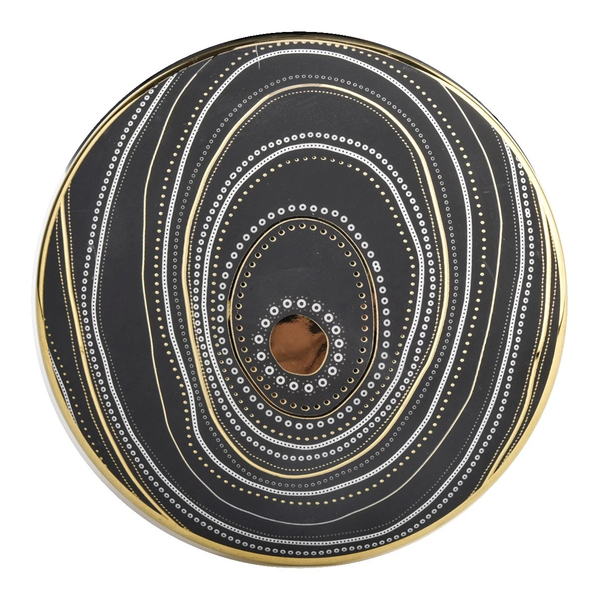 Cina Jar candele in ceramica in oro nero personalizzato di lusso con coperchio per la decorazione produttore