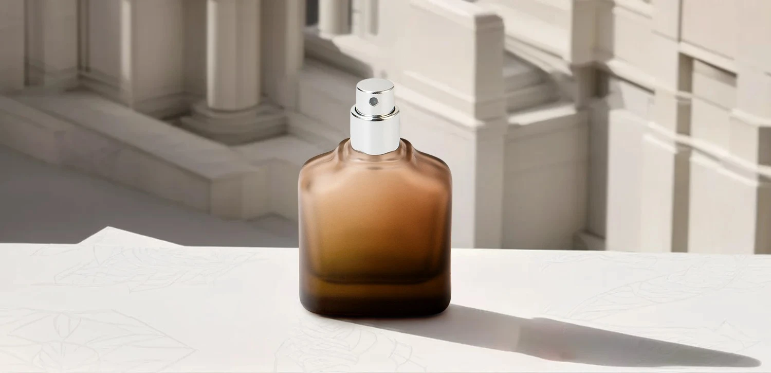 Wholesale Minimalist Brown Frosted Glass Perfume Bottle