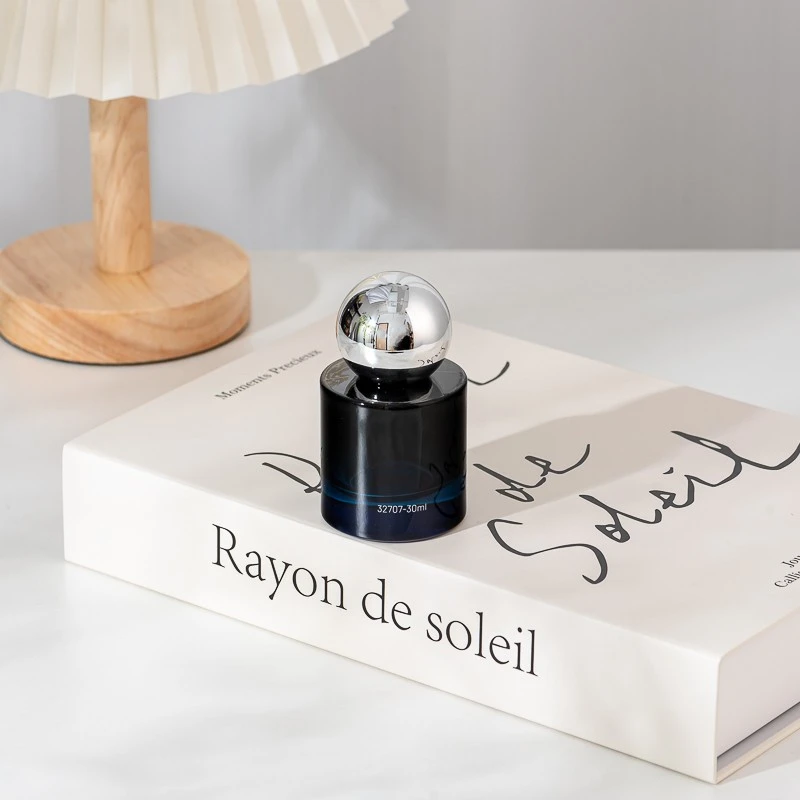 Bottiglia di profumo in vetro nero blu gradiente creativo creativo all'ingrosso