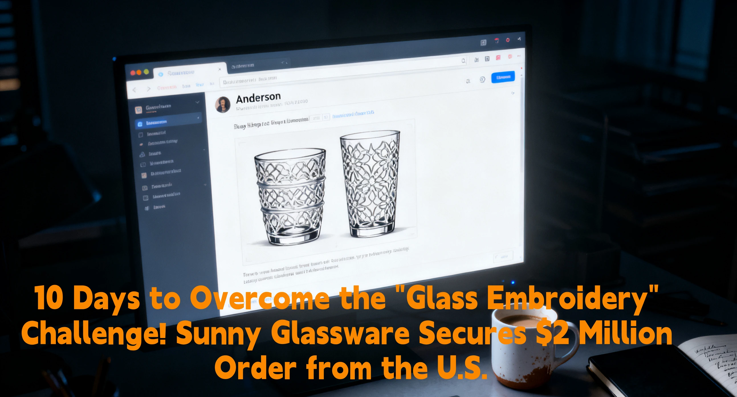 Overvinde glasbroderi -problemet på 10 dage Sunny Glasvarer vinder 2 millioner ordrer i USA