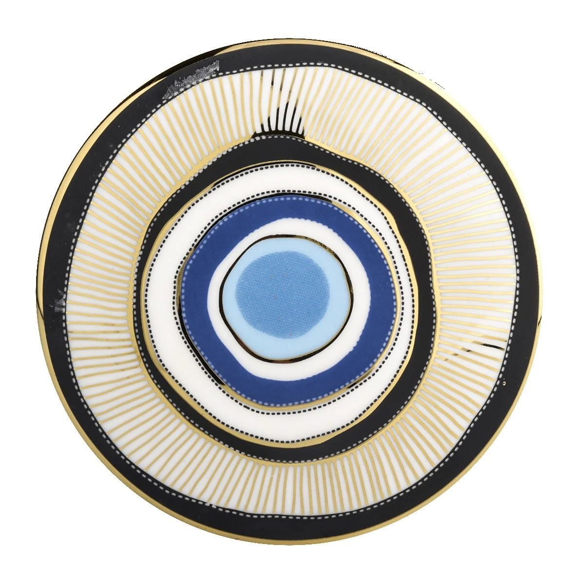 الصين مبيعات المصنع مباشرة حوامل شموع من السيراميك بنمط الذهب الأسود والأزرق مع حاوية شموع بغطاء الصانع