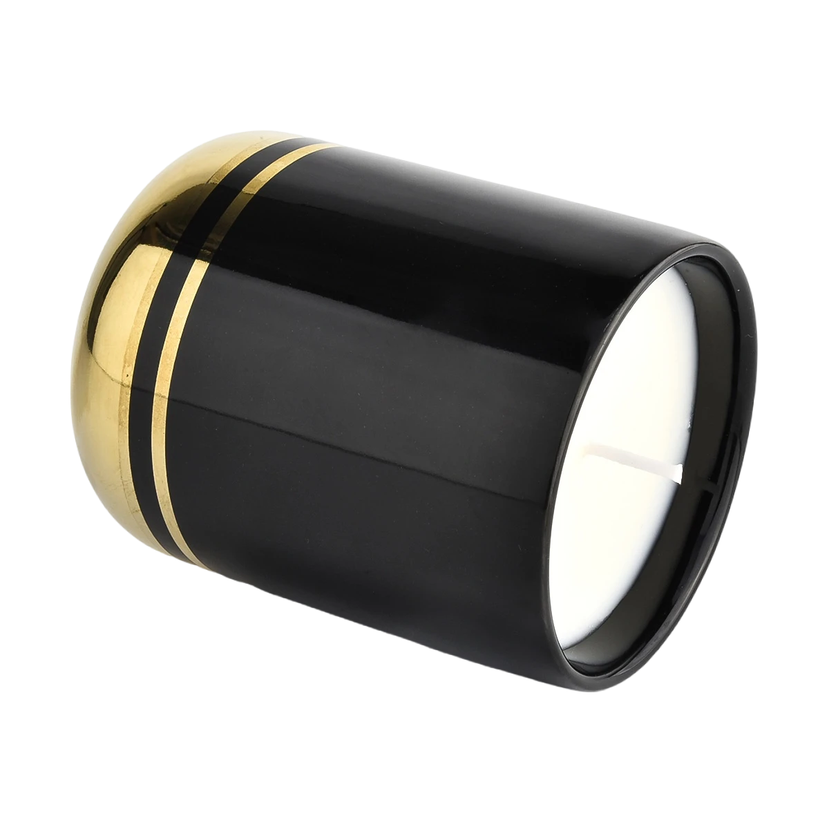 الصين مبيعات المصنع مباشرة حوامل شموع من السيراميك بنمط الذهب الأسود والأزرق مع حاوية شموع بغطاء الصانع