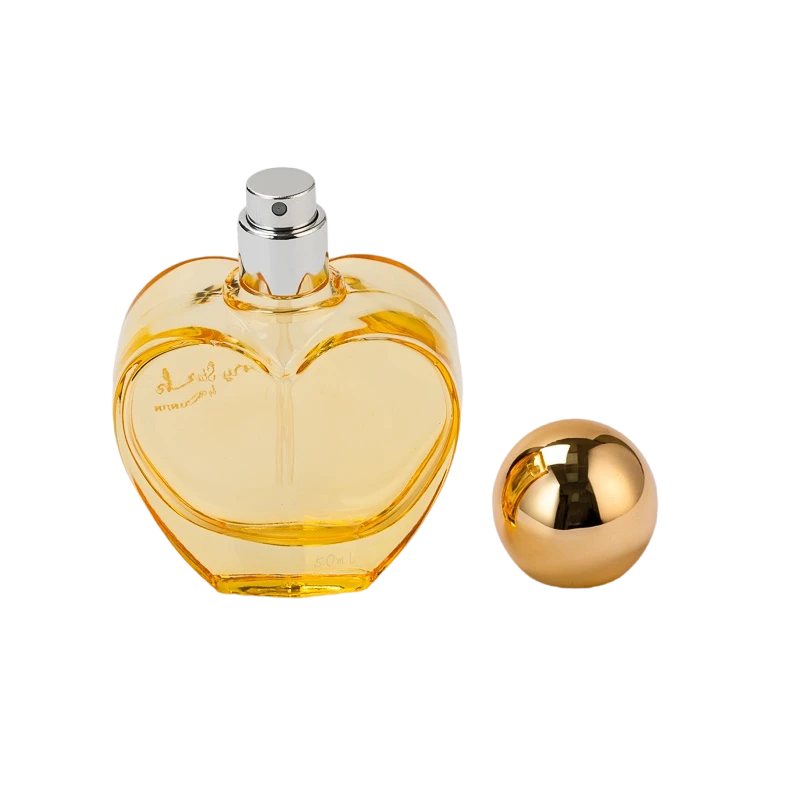 50ml Spherical Gold Cap Heart-shaped Perfume Bottle Fragrance Container