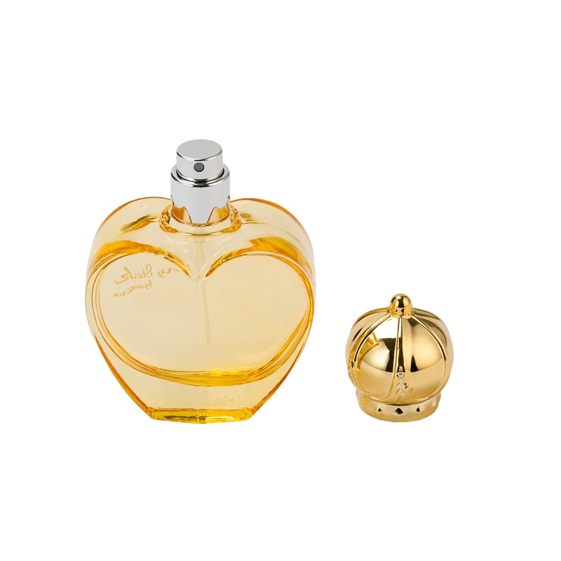 50ml Spherical Gold Cap Heart-shaped Perfume Bottle Fragrance Container