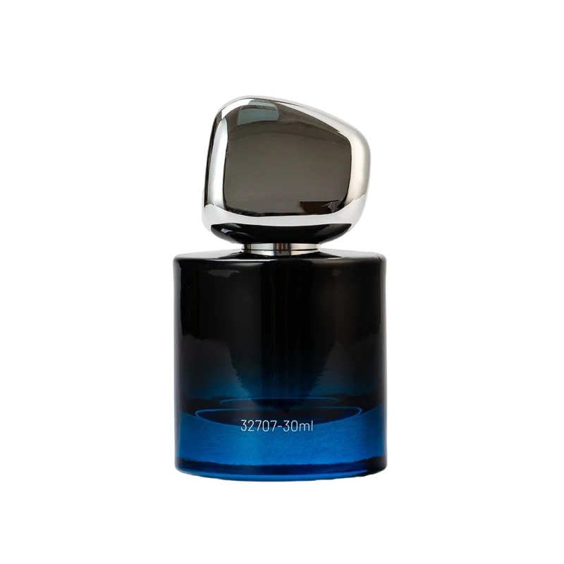 الصين زجاجة عطر Light Luxury Edition سعة 30 مل باللون الأزرق المتدرج مع غطاء معدني الصانع
