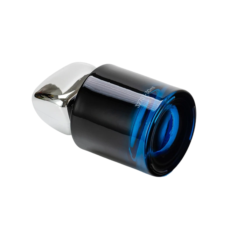 الصين زجاجة عطر Light Luxury Edition سعة 30 مل باللون الأزرق المتدرج مع غطاء معدني الصانع