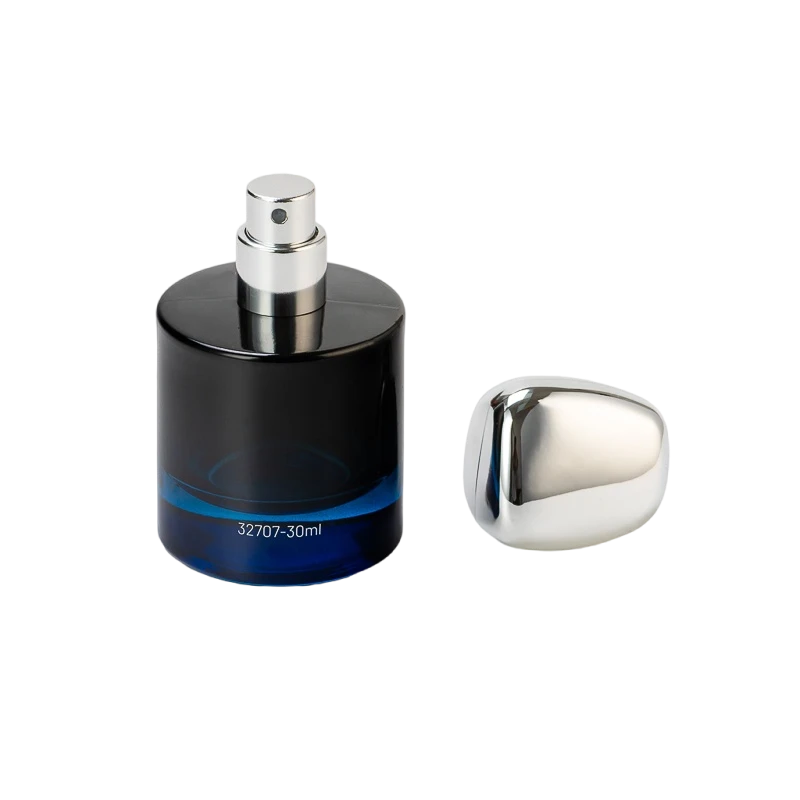 الصين زجاجة عطر Light Luxury Edition سعة 30 مل باللون الأزرق المتدرج مع غطاء معدني الصانع