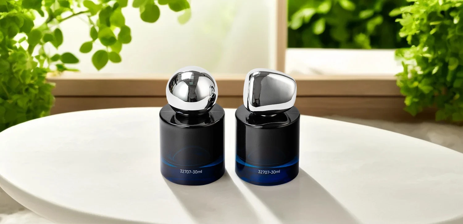 Light Luxury Edition 30ml Gradient Blue Perfume Spray Bottle with Metal Cap