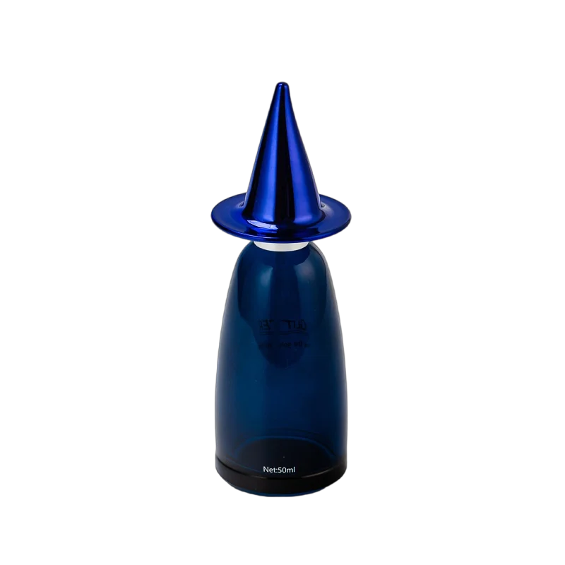 China Wholesale Fantasy Wizard Hat Deep Sea Blue Glass Perfume Bottle manufacturer