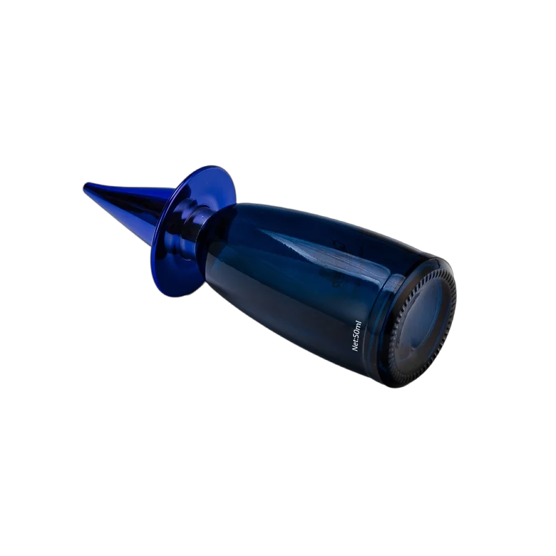 China Wholesale Fantasy Wizard Hat Deep Sea Blue Glass Perfume Bottle manufacturer