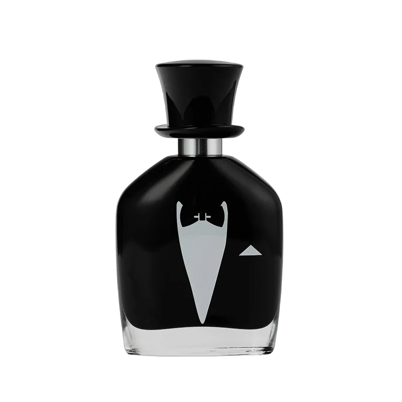 China Wholesale vintage gentleman-style black glass perfume bottles manufacturer