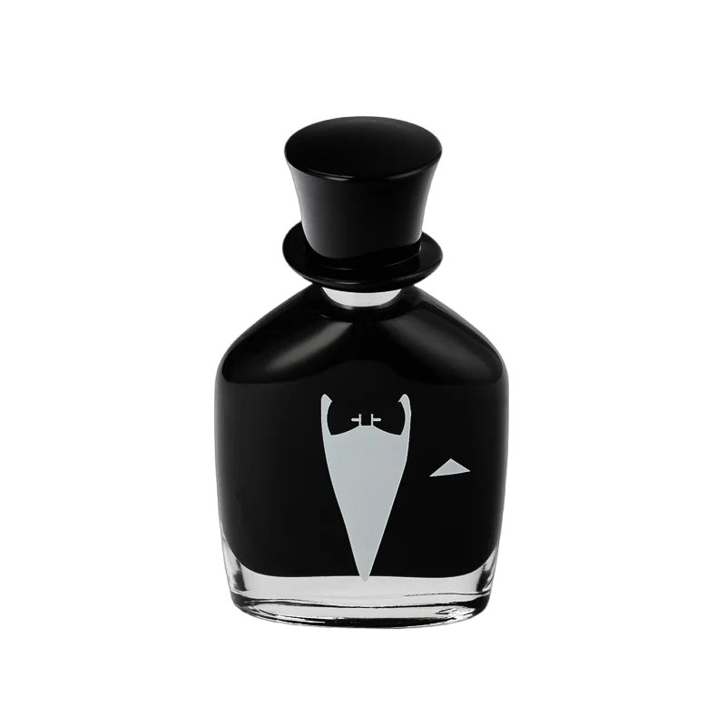 Wholesale vintage gentleman-style black glass perfume bottles
