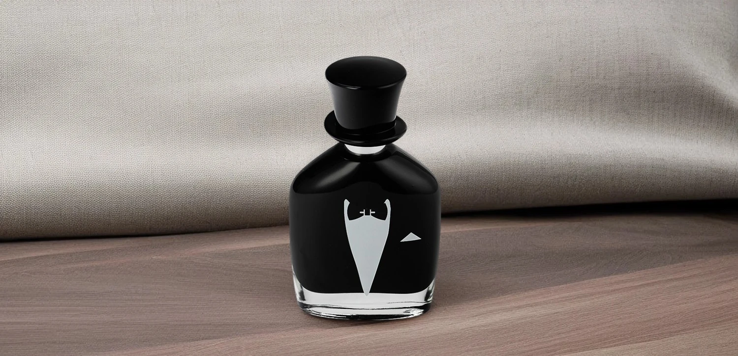 Wholesale vintage gentleman-style black glass perfume bottles