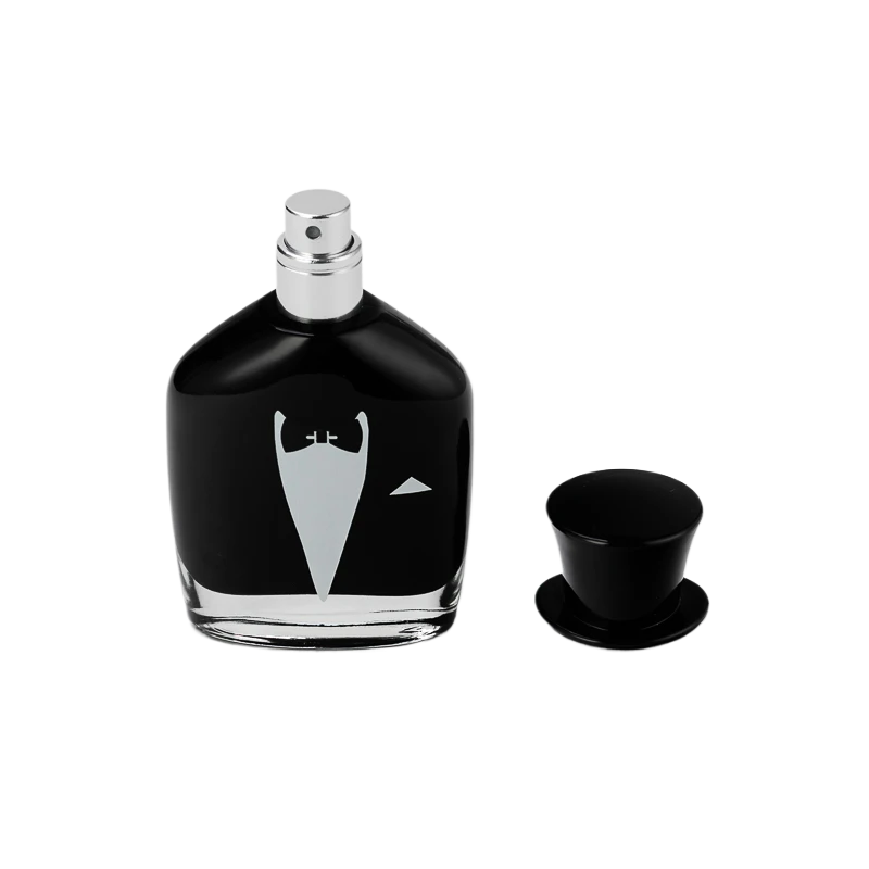 China Wholesale vintage gentleman-style black glass perfume bottles manufacturer
