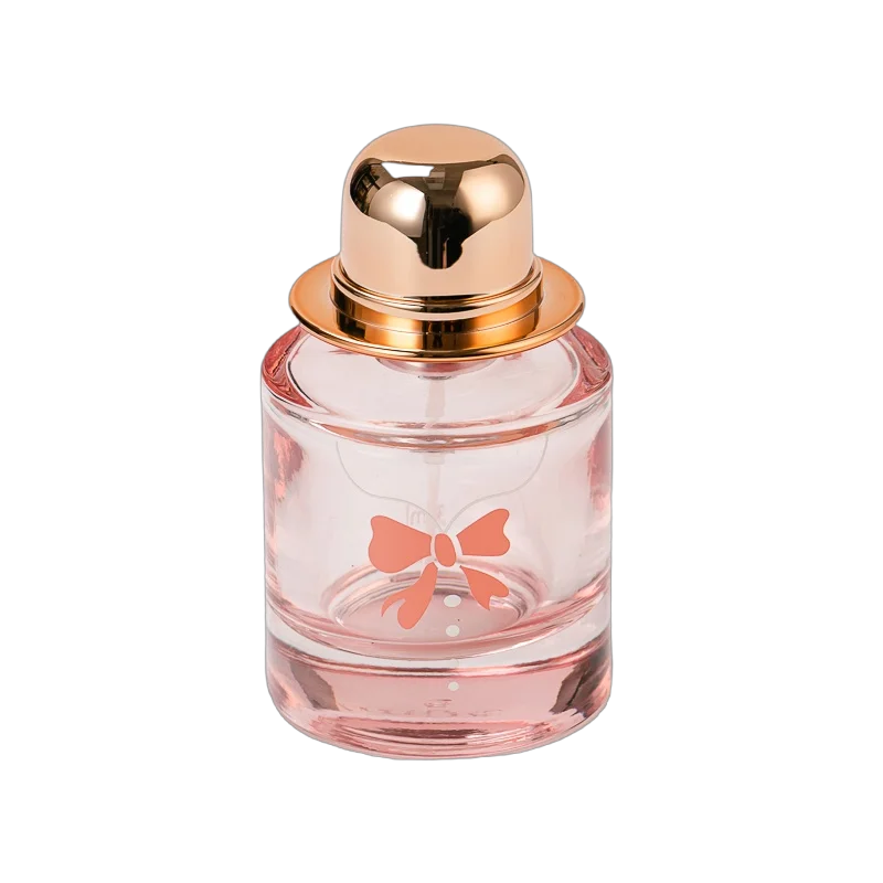 China Wholesale hat bow glass perfume bottles with perfume compartments manufacturer