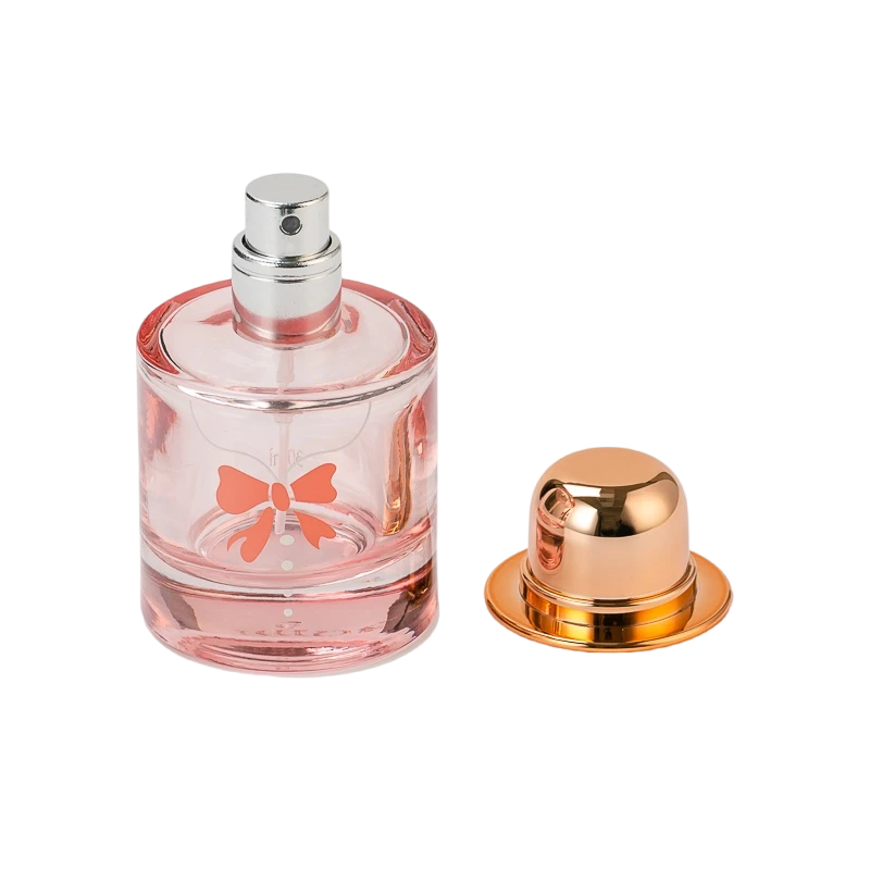 China Wholesale hat bow glass perfume bottles with perfume compartments manufacturer