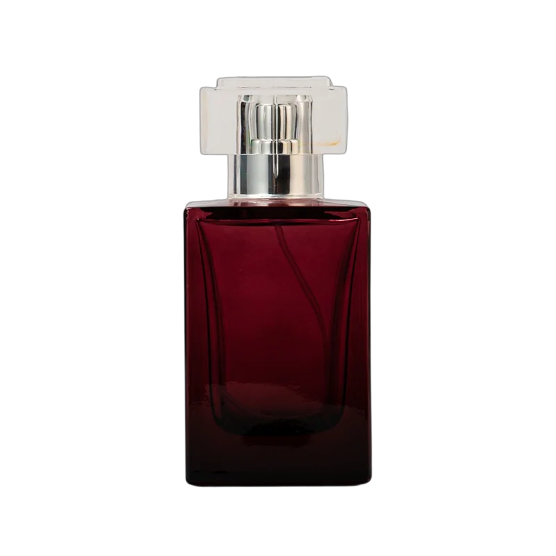 China Custom red square luxury glass perfume bottles for alcohol manufacturer