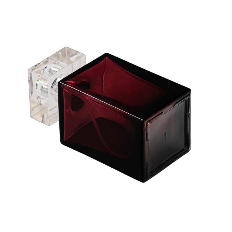 China Custom red square luxury glass perfume bottles for alcohol manufacturer