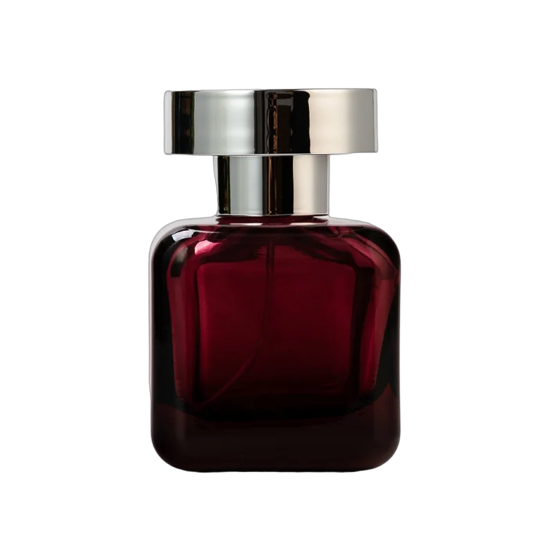 China Wholesale shiny silver-covered push-button glass perfume bottle manufacturer