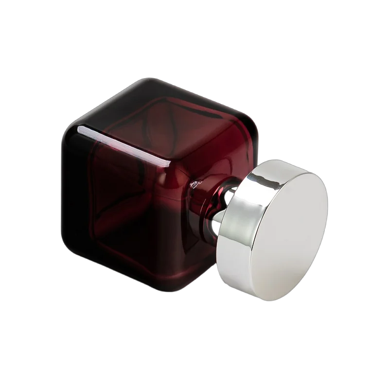 China Wholesale shiny silver-covered push-button glass perfume bottle manufacturer