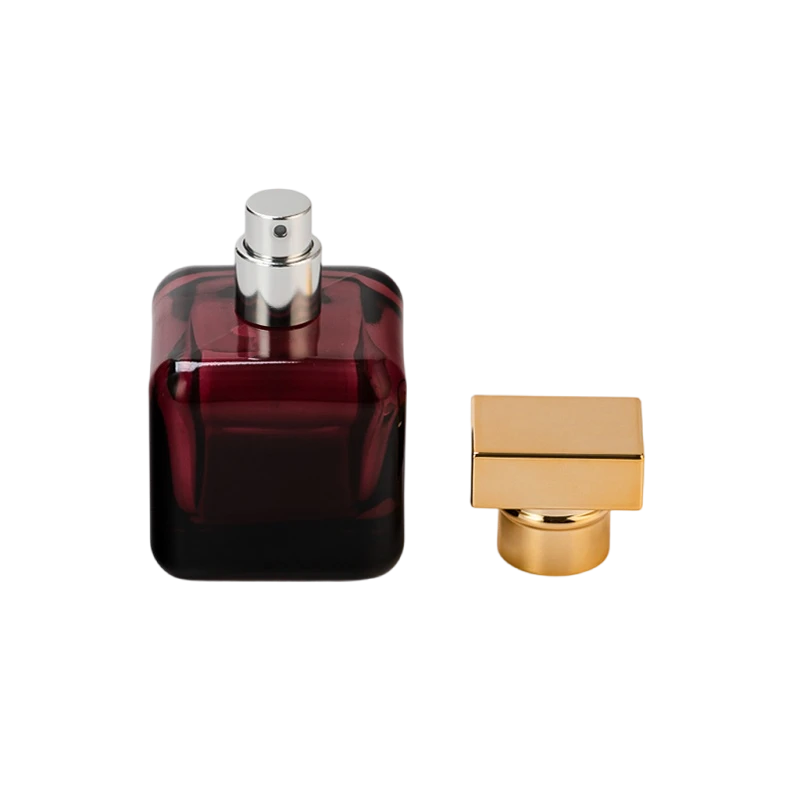 China Customized red square perfume bottle fragrance storage container manufacturer