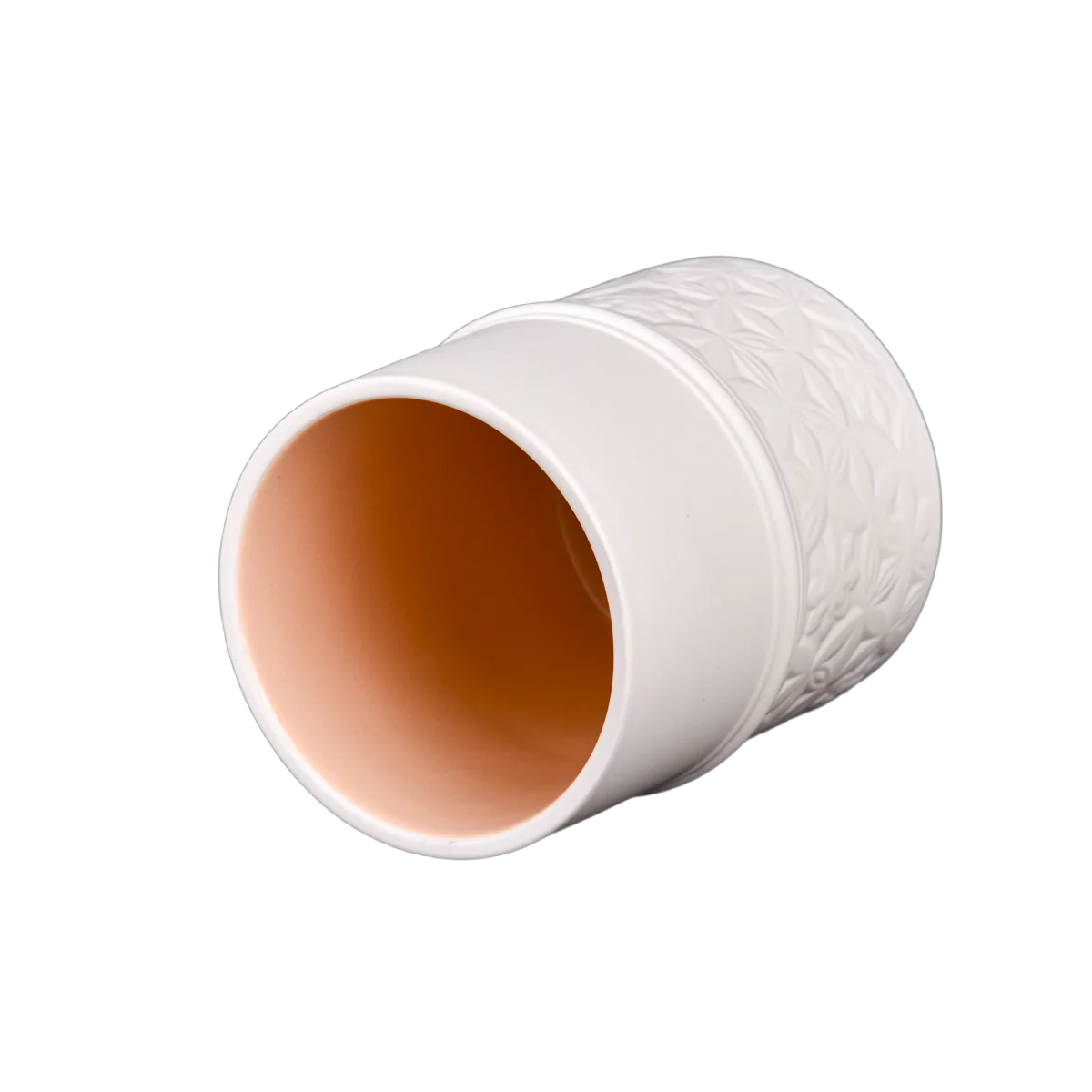 الصين جرة شمعة من السيراميك الأبيض مخصصة مع غطاء الصانع