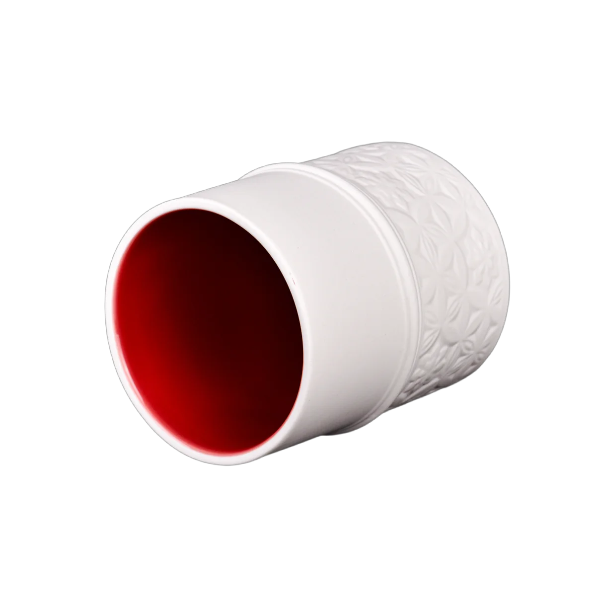 الصين الجملة مزيج اللون الأحمر والأسود الجرار شمعة السيراميك المعطرة مع الأغطية الصانع