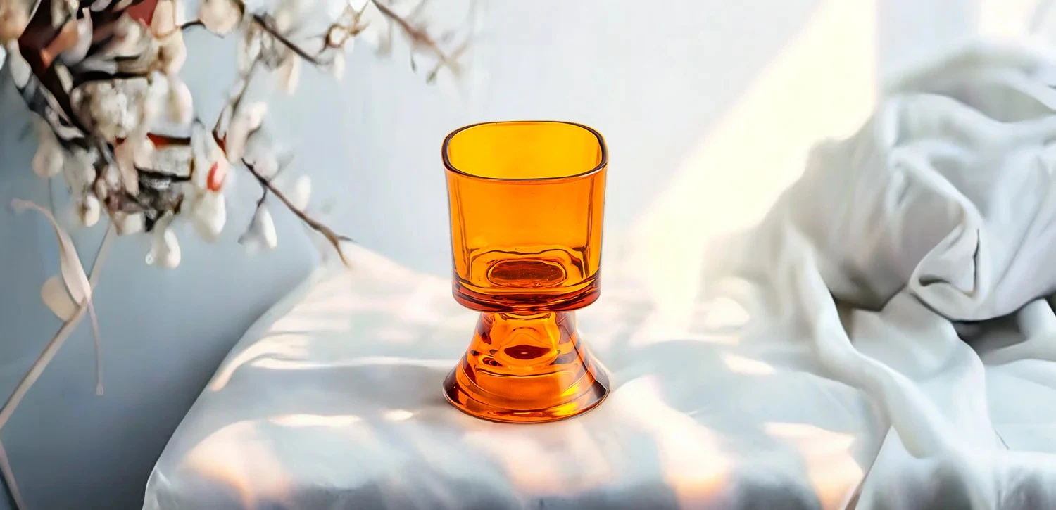 Wholesale reversible vintage glass candle jars for aromatherapy containers