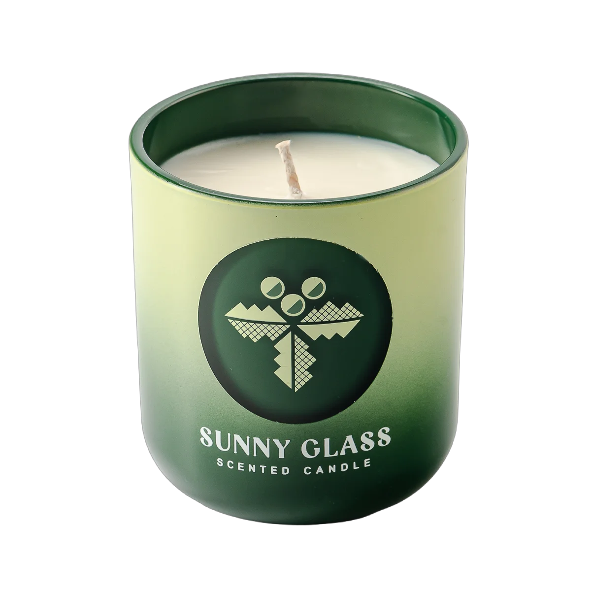 Customized Christmas-themed gradient pink sticker glass candle jar with wooden lid