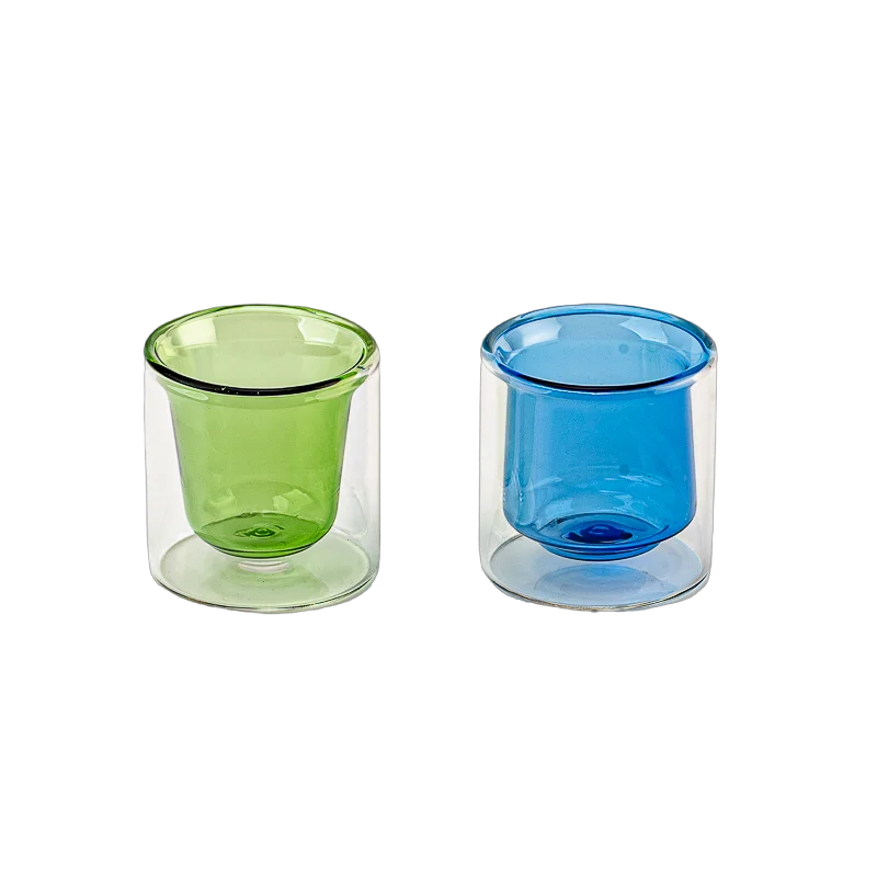 China Wholesale vintage green double-layer glass candle jars manufacturer