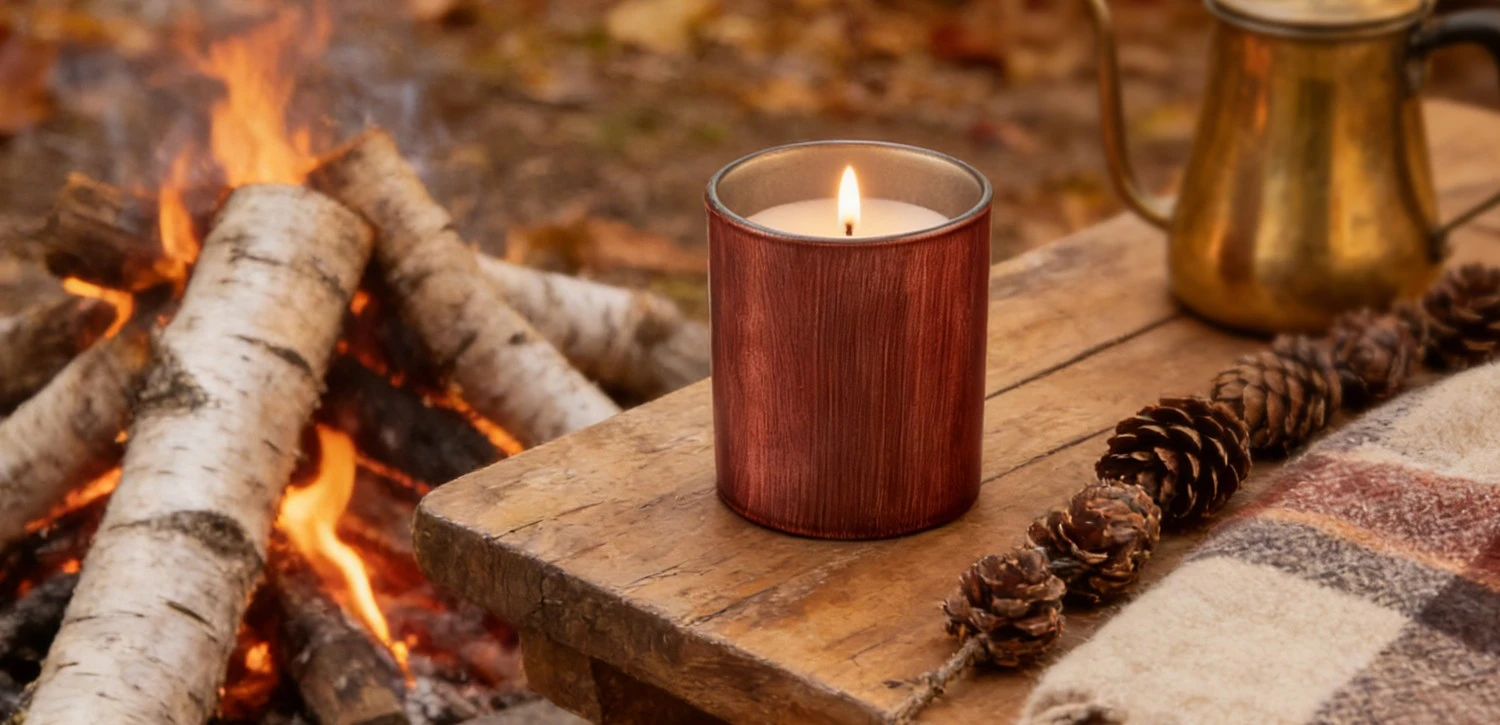 Wholesale custom-made vintage red-brown brushed glass candle jars