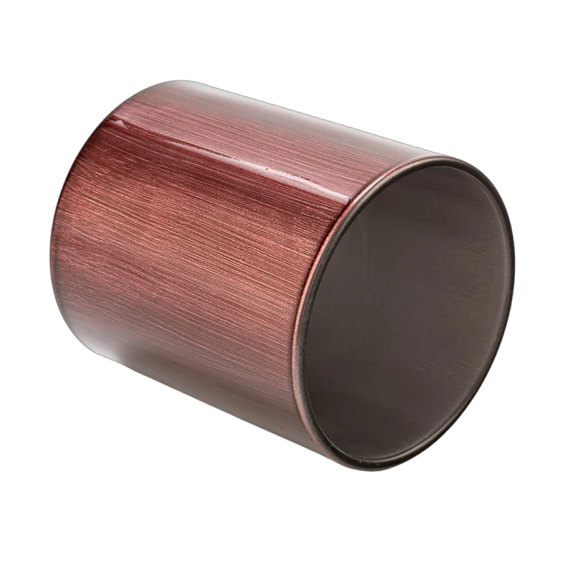China Wholesale custom-made vintage red-brown brushed glass candle jars manufacturer