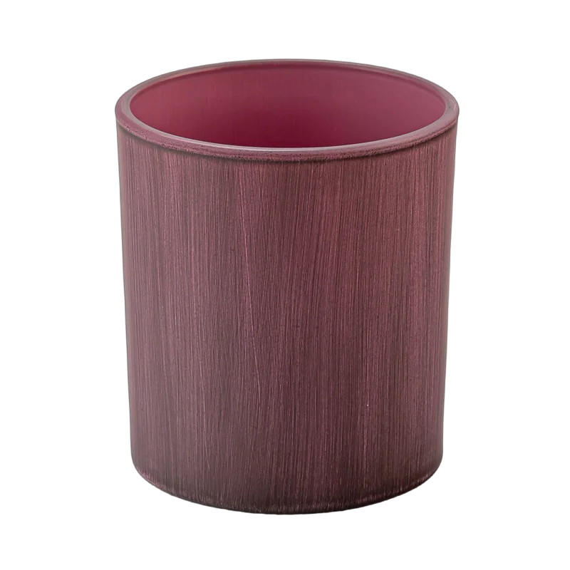 China Wholesale Custom matte purple red straight glass candle jars manufacturer