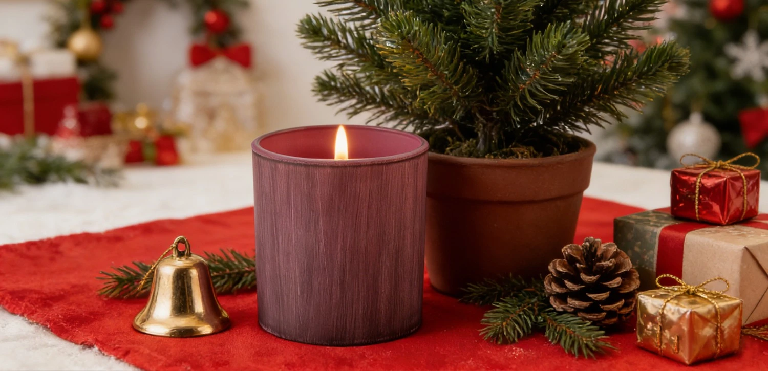 Wholesale Custom matte purple red straight glass candle jars