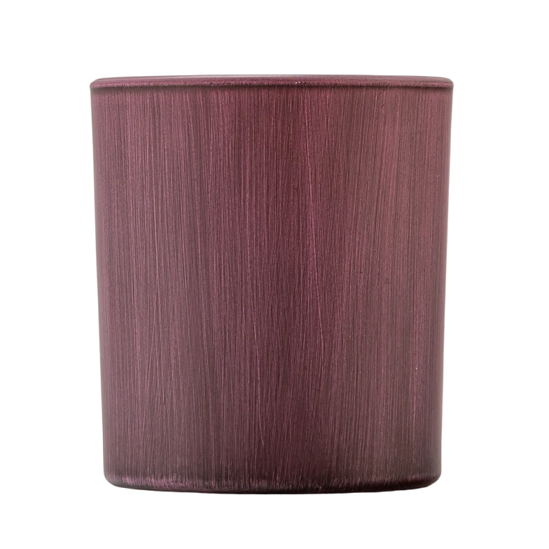 China Wholesale Custom matte purple red straight glass candle jars manufacturer