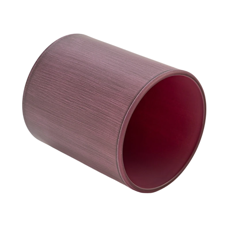 China Wholesale Custom matte purple red straight glass candle jars manufacturer