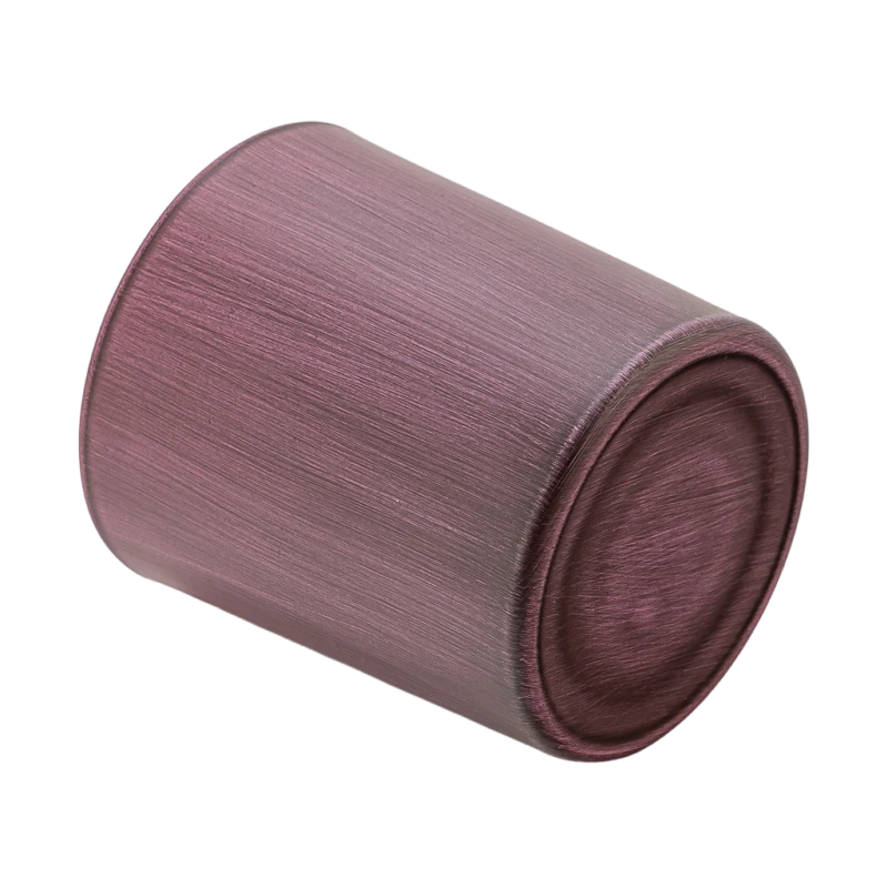China Wholesale Custom matte purple red straight glass candle jars manufacturer