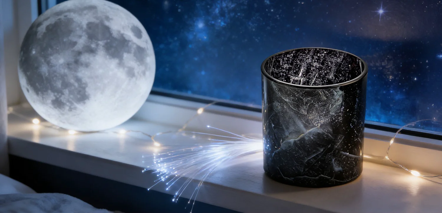 Light luxury marble-textured glass candle jar