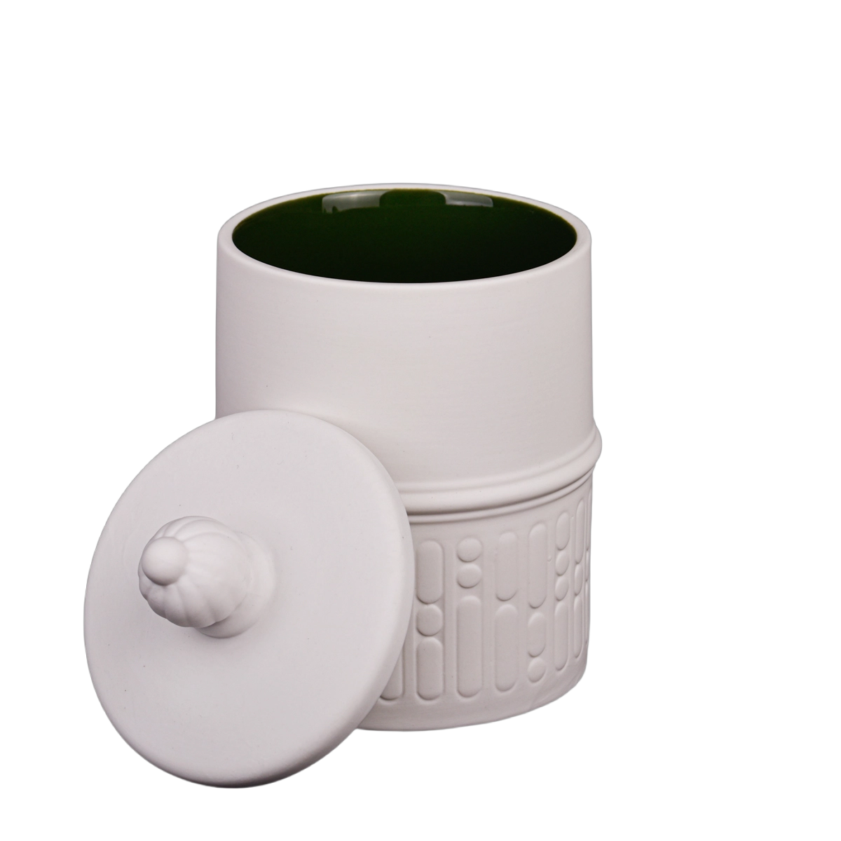 Luxury custom-made pure white ceramic glass candle holder with a lid for candle making