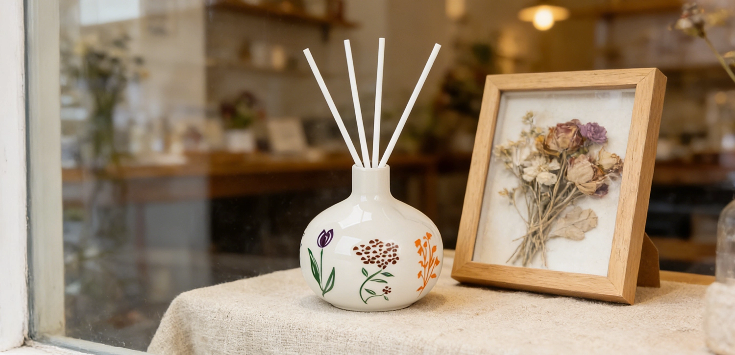 New Design Hand-Painted Floral Ceramic Reed Diffuser Bottles
