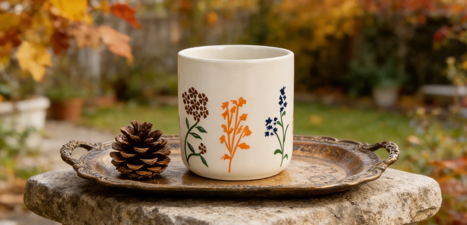 Wholesale Cream White Embossed Wildflower Ceramic Candle Jars