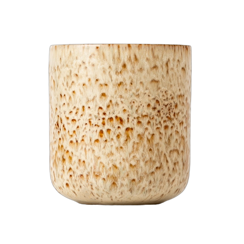  Wholesale Custom Cream Speckled Glaze Ceramic Candle Jar