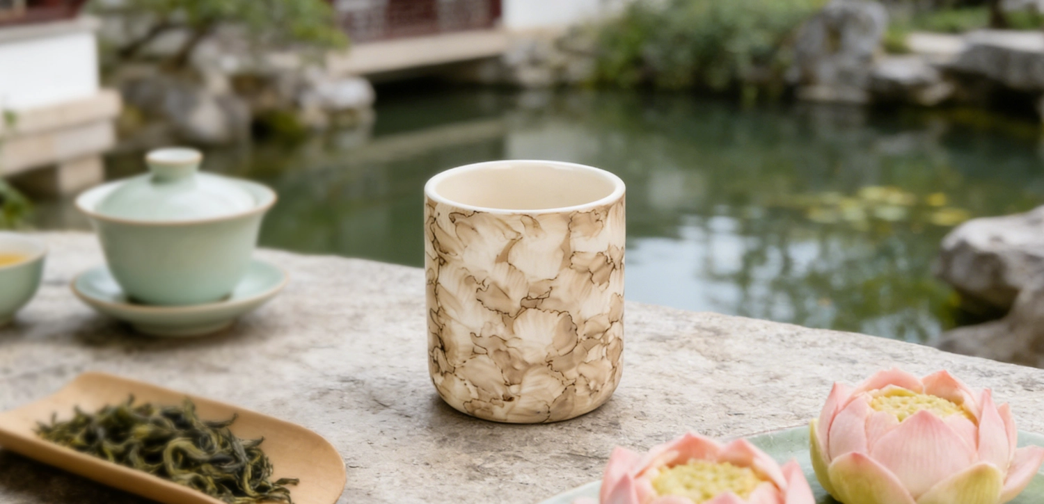 Luxury Marble Pattern Ceramic Candle Jar Reusable Empty Vessel for Scented Candles